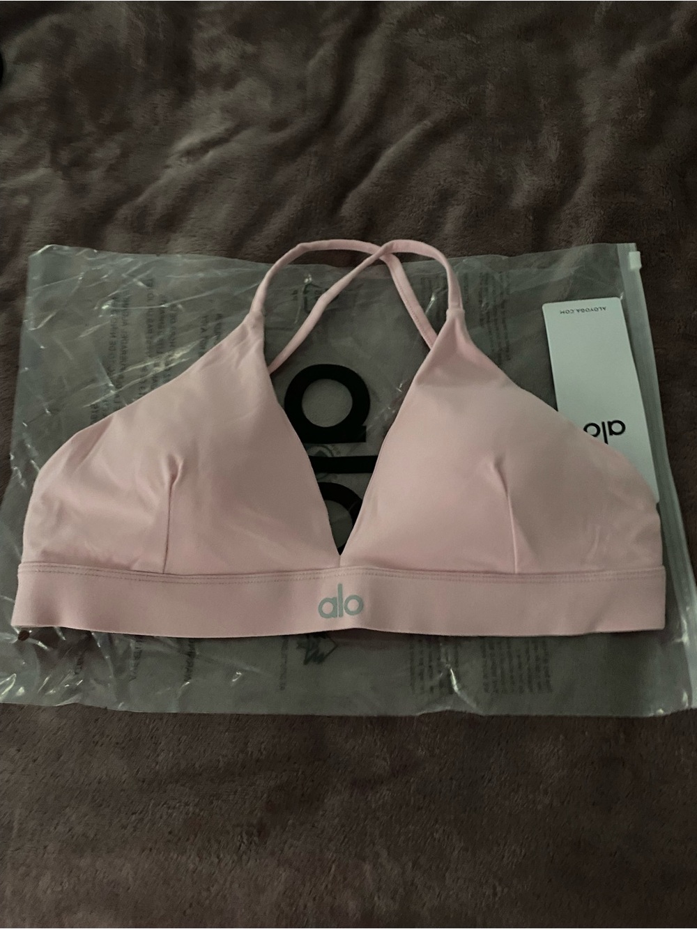 ALO Yoga Pink Marshmallow sports bra